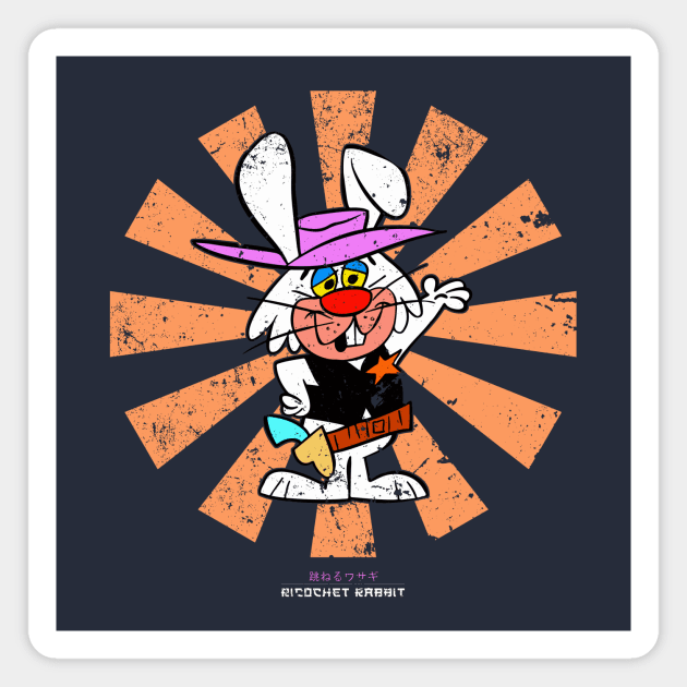 Ricochet Rabbit Retro Japanese Magnet by Nova5